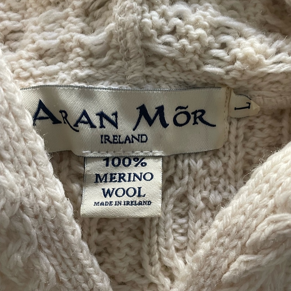 100% wool Aran Mor. From Ireland.